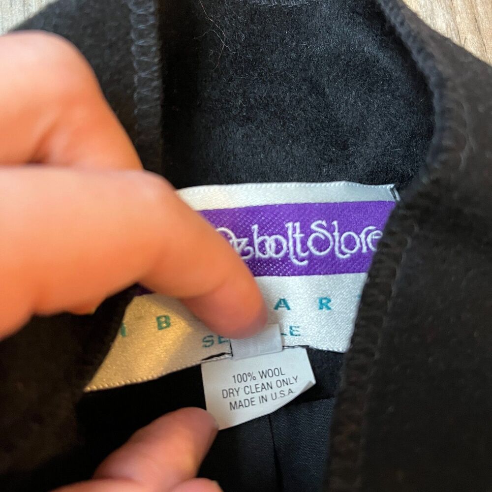 Vintage 80s Wool Coat Werable Art Marylou Ozbolt Storer Fibrearts Seatle P/Small - Picture 6 of 12